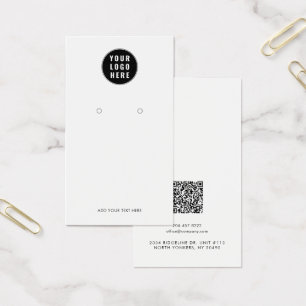 Your Business Logo QR Code Earring Display Card