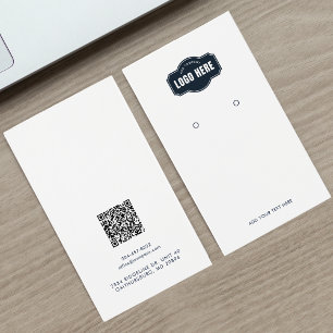 Your Business Logo QR Code Earrings Display Card