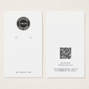 Your Business Logo QR Code Earrings Display Card