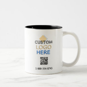 Your Business Logo QR Code Phone Two-Tone Coffee Mug