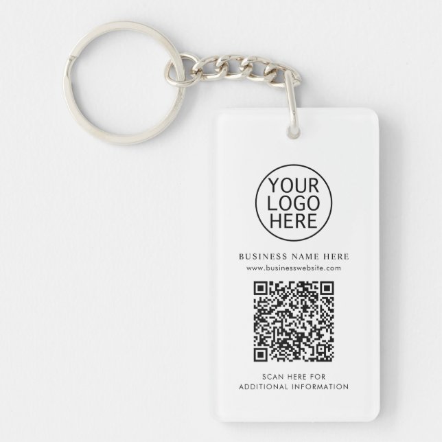 Your Business Logo QR Code Promotional Swag Key Ring (Front)