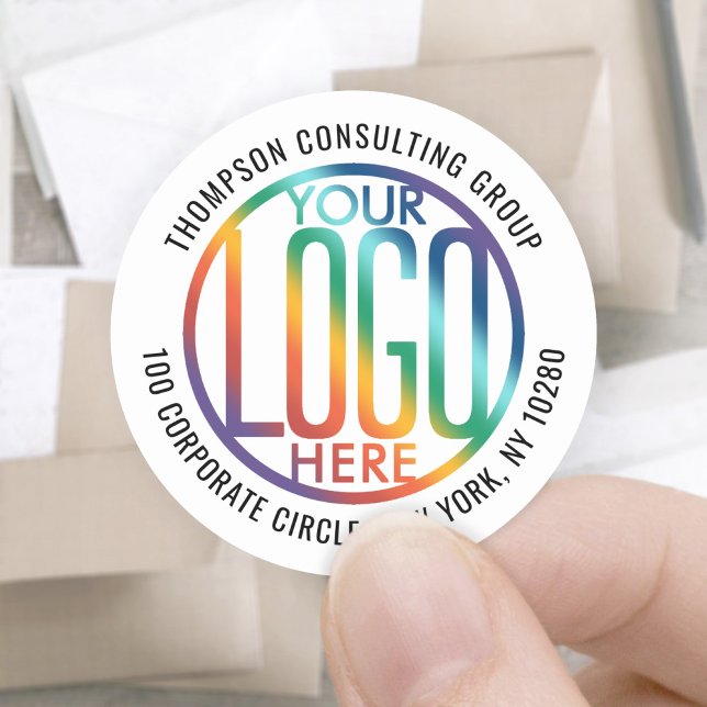 Your Business Logo Round Return Address Labels (Creator Uploaded)