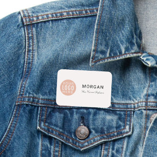 Your Business Logo Script Company Employees Name Tag