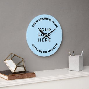 Your Business Logo Simple and Professional Blue Large Clock