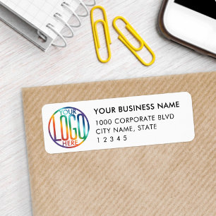 Your Business Logo Simple White Return Address Return Address Label