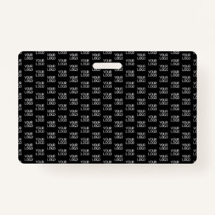Your Business Logo   Stylish Half Step Pattern ID Badge