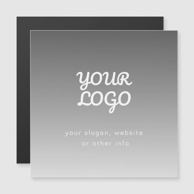 Your Business Logo & Text | Dark Grey Ombre  (Front/Back)