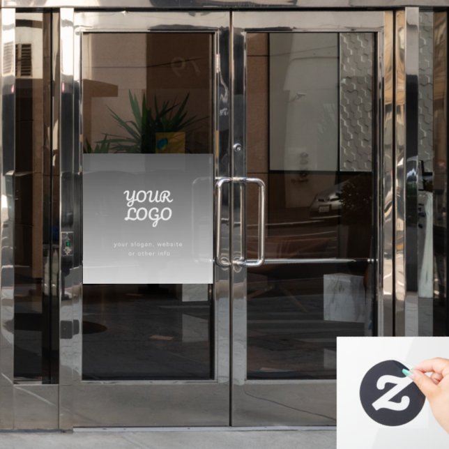 Your Business Logo & Text | Dark Grey Ombre  (Office Door)