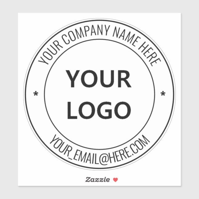 Your Business Logo Text Promotion Sticker Template (Sheet)
