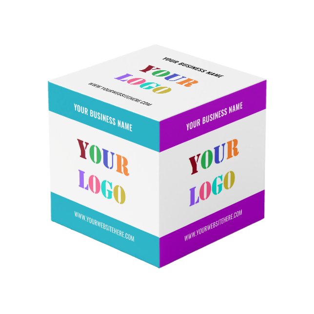 Your Business Logo Text Promotional Cube Template (Front Angled)