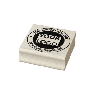 Your Business Logo Text Round Rubber Stamp Example