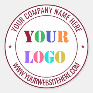 Your Business Logo Text Round Sticker Choose Colou