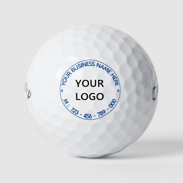 Your Business Logo Text Stamps Golf Balls Template (Front)