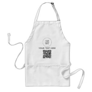 Your Business Logo Text Template QR Code Barcode Standard Apron
