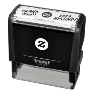 Your Business Logo Thank You Distressed Friendly Self-inking Stamp