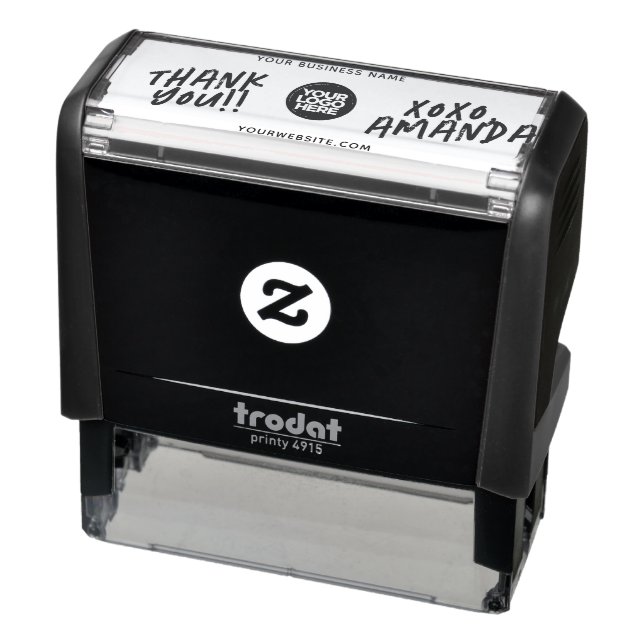 Your Business Logo Thank You Distressed Friendly Self-inking Stamp (Product)
