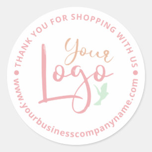 Your Business Logo Thank You Round Stickers