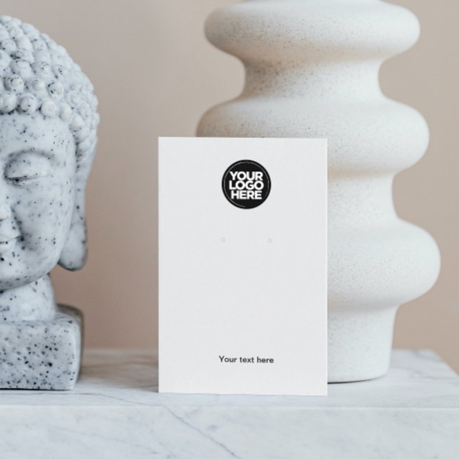 Your Business Logo White Earring Display Card (Creator Uploaded)