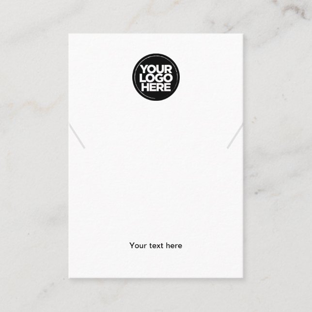 Your Business Logo White Necklace Display Card (Front)