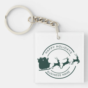 Your Business Name Christmas Holidays Custom Key Ring