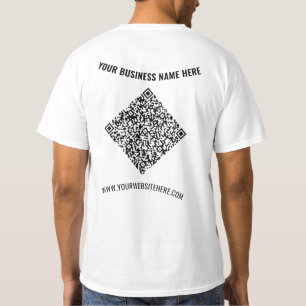 Your Business Name Custom Text QR Code T-Shirt
