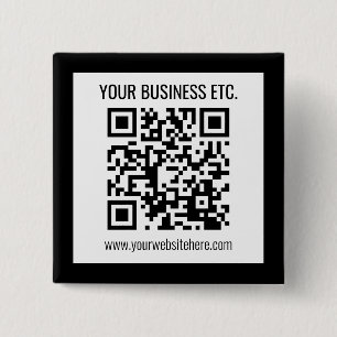 Your Business Name & Editable QR Code 15 Cm Square Badge