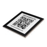 Your Business Name & Editable QR Code Ceramic Tile<br><div class="desc">Simply add your website addresses URL to instantly create a scannable QR code.</div>