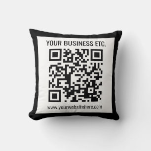 Your Business Name & Editable QR Code Cushion