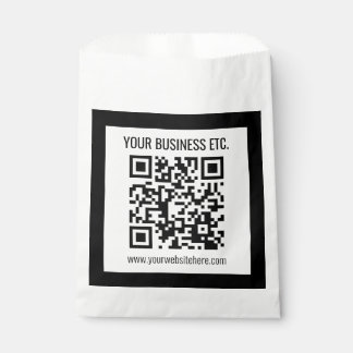 Your Business Name & Editable QR Code Favour Bag