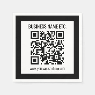 Your Business Name & Editable QR Code Napkin