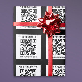 Your Business Name & Editable QR Code Wrapping Paper
