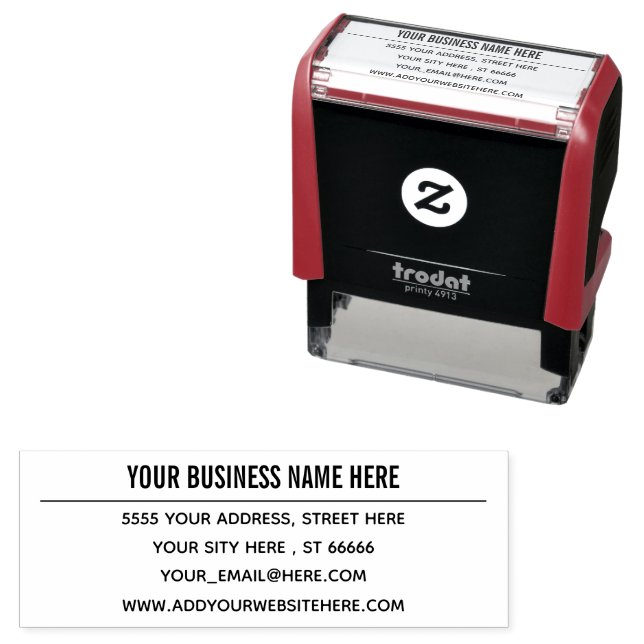 Your Business Name Info Address Self-inking Stamp (In Situ)