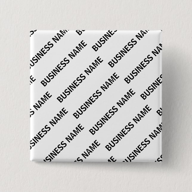 Your Business Name Pattern | Black & White 15 Cm Square Badge (Front)