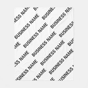 Your Business Name Pattern   Black & White Fleece Blanket