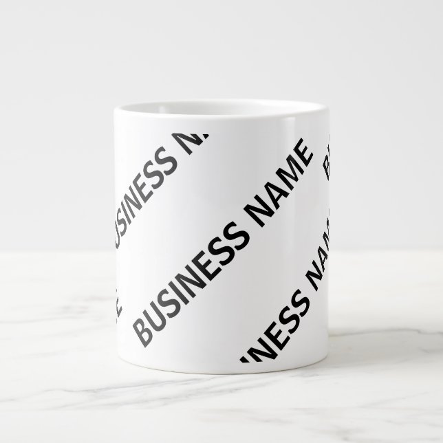 Your Business Name Pattern | Black & White Large Coffee Mug (Front)