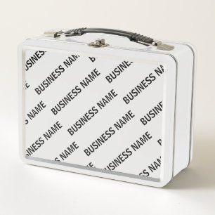 Your Business Name Pattern   Black & White Metal Lunch Box