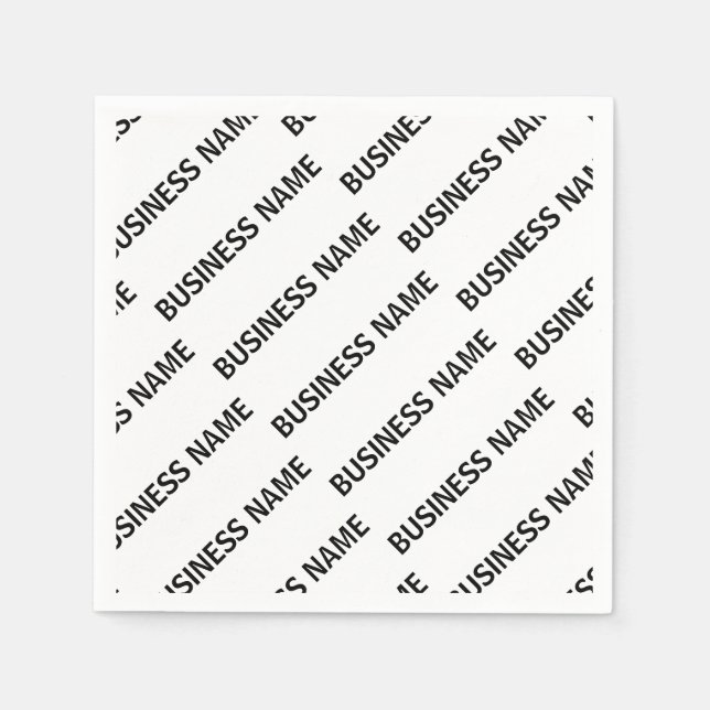 Your Business Name Pattern | Black & White Napkin (Front)