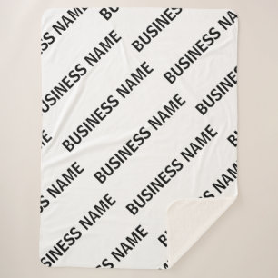 Your Business Name Pattern   Black & White Sherpa Blanket