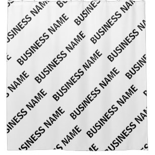 Your Business Name Pattern   Black & White Shower Curtain