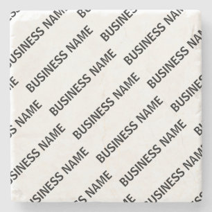 Your Business Name Pattern Black & White Stone Coaster