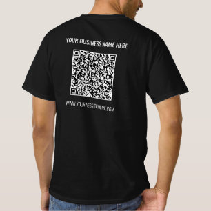Your Business Name QR Code T-Shirt and Custom Text