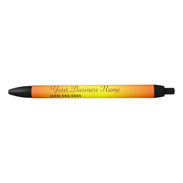 Your Business Name Website Phone Customisable Black Ink Pen (Front)