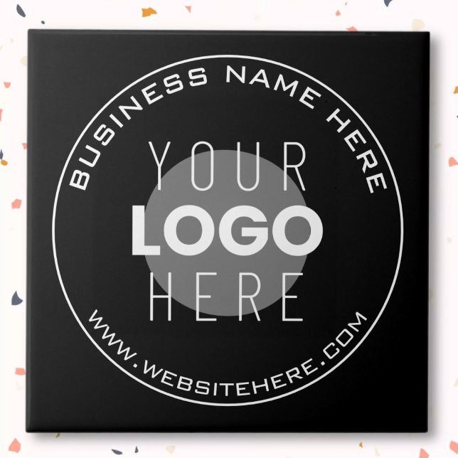 Your Business Name, Website + Uploaded Image Ceramic Tile (Creator Uploaded)