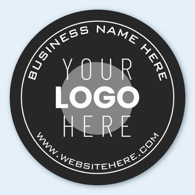 Your Business Name, Website + Uploaded Image Classic Round Sticker (Creator Uploaded)
