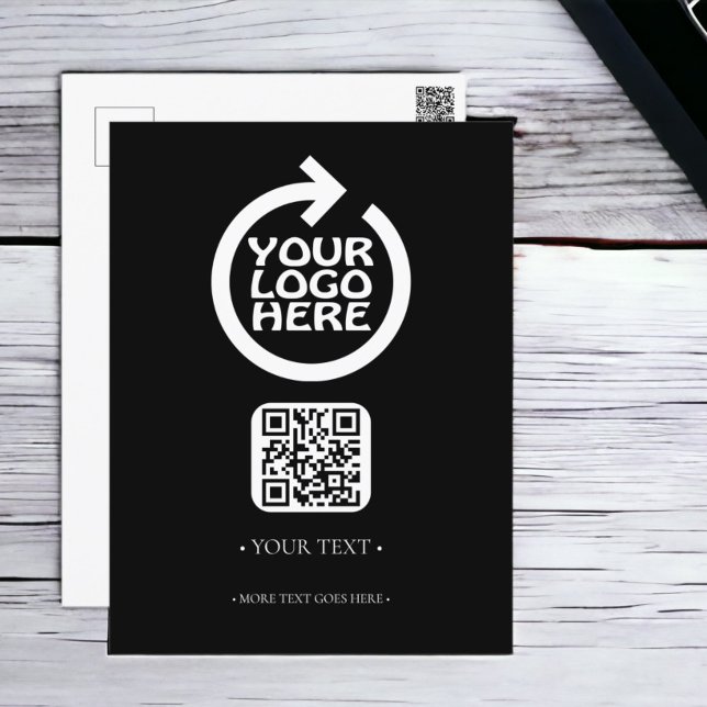 Your Business QR Code and Logo Postcard (Your Business QR Code and Logo Postcards from Ricaso. )