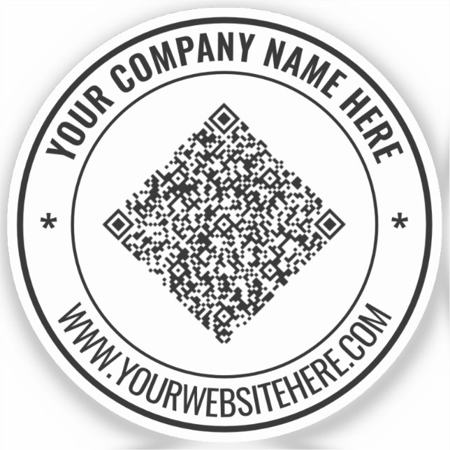 Your Business QR Code Promotional Sticker Example (Front)