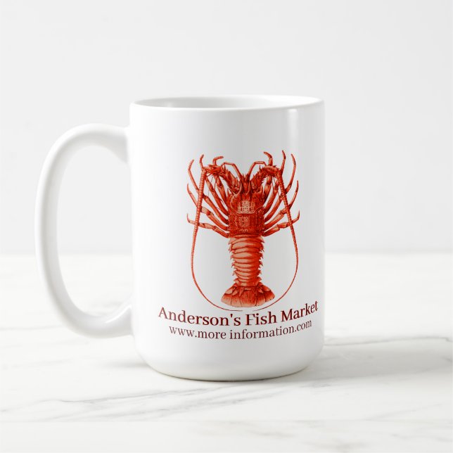 Your Business Red Spiny Lobster Coffee Mug (Left)