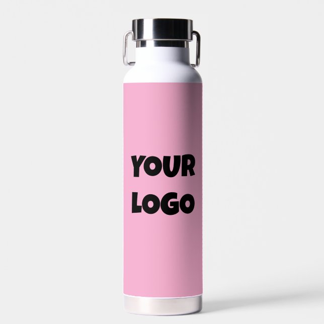 YOUR BUSNESS LOGO PINK WATER BOTTLE (Front)
