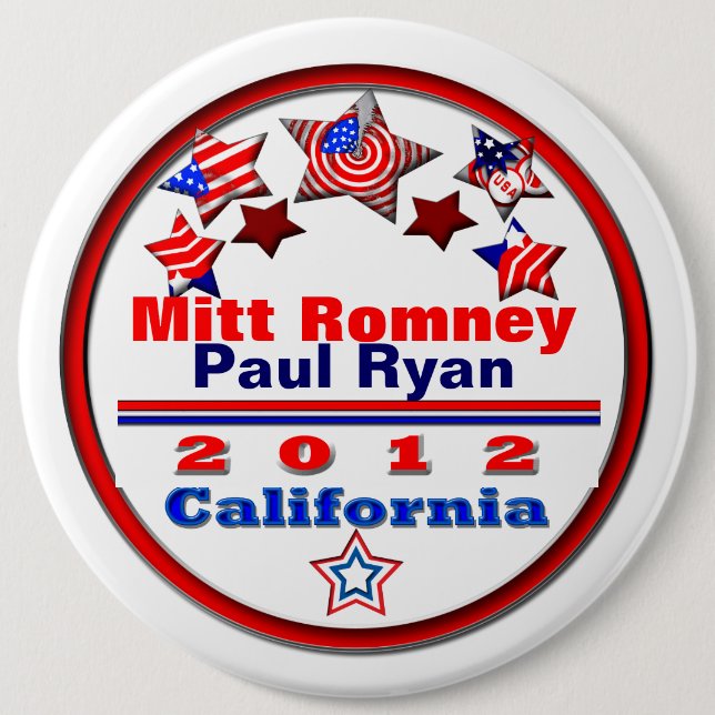 Your Candidate California 6 Cm Round Badge (Front)