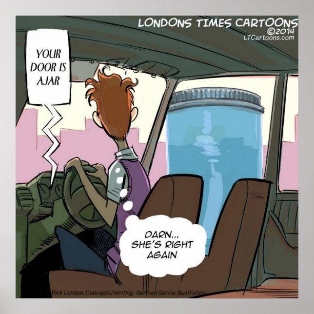 Your Car Door Is A Jar Funny Poster (Front)